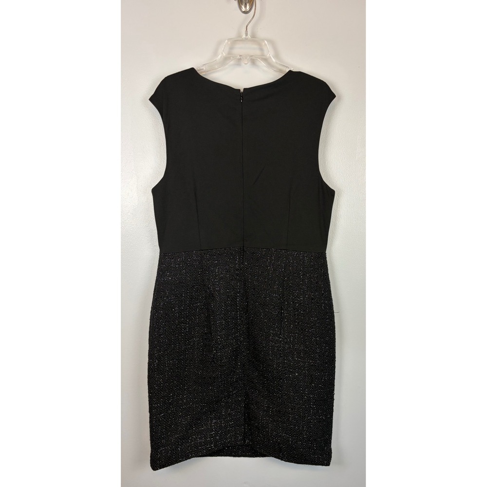 Ann Taylor Black Silver Metallic Tweed Sheath Dress Size 12 Career Office Work - Picture 6 of 7